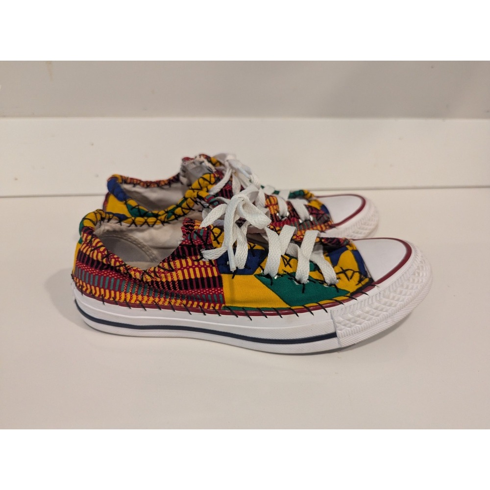 Converse All Star Chuck Taylor Kente African Pattern Sneakers Shoes Girls Size 5